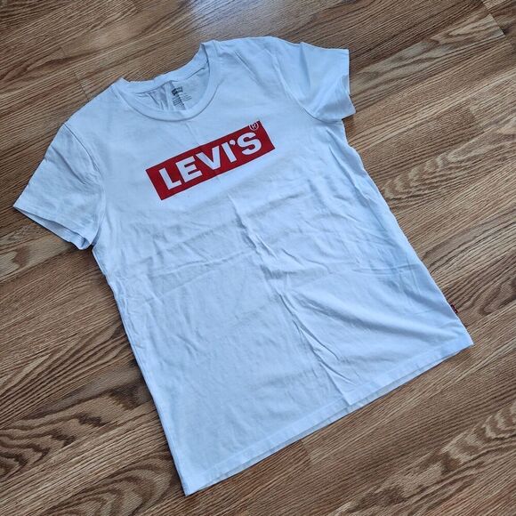 Levi's T-Shirt Top Women's Size Medium White Tee Pullover - Picture 2 of 4
